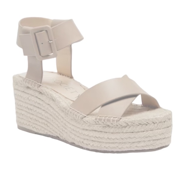 New Sole Society Natural Leather & Espadrille 3” Heel- Size 10 - Picture 3 of 6